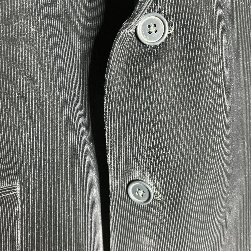 Apt. 9 Black Pin Wale Corduroy Blazer  Sport Coat Jacket Mens Size 48R PLS READ